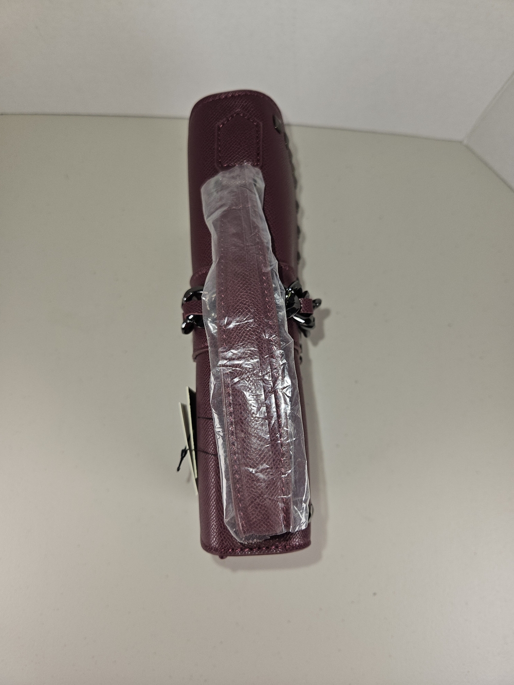 NWT Badgley Mischka Crossbody With Big Chain Plum Studs In The Cover W Letter Lk - Picture 7 of 16